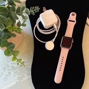 Apple Series 1 watch with Pink Band